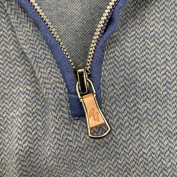 Robert Graham 1/4 Zip Sweater Pullover Blue Classic Fit Mens Chevron Print Large - Picture 4 of 11